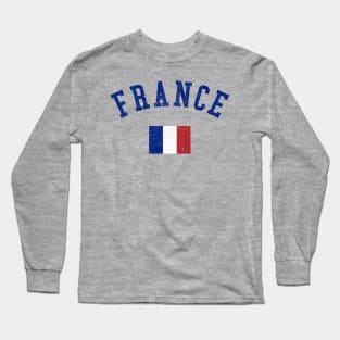 France Vintage Flag Long Sleeve T-Shirt